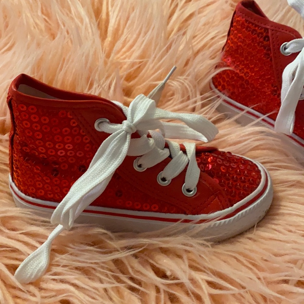 Balera size 9 kids red sequin sneakers.Worn twice